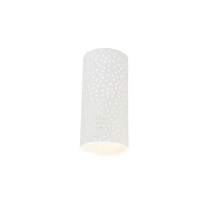 QAZQA Applique cylindrique vintage en plâtre blanc - Mahou 3