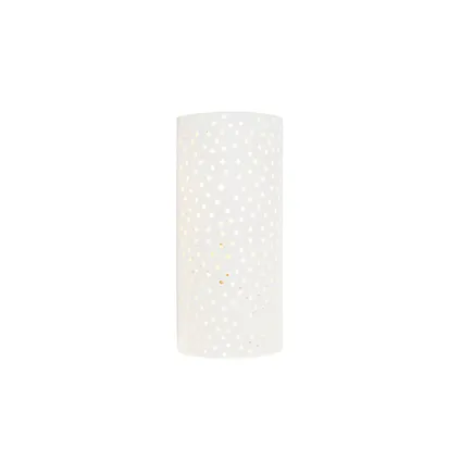 QAZQA Applique cylindrique vintage en plâtre blanc - Mahou 10