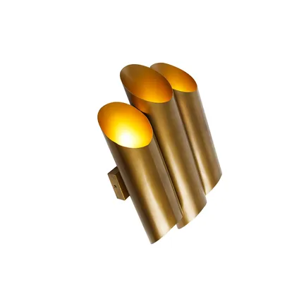 QAZQA Industriële wandlamp messing 6-lichts - Whistle 9