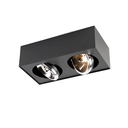 QAZQA Design spot zwart vierkant 2-lichts - Kaya 5