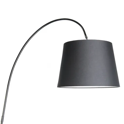 QAZQA Moderne vloerlamp met zwarte kap - Bend 3