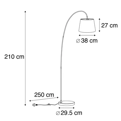QAZQA Moderne vloerlamp met zwarte kap - Bend 4