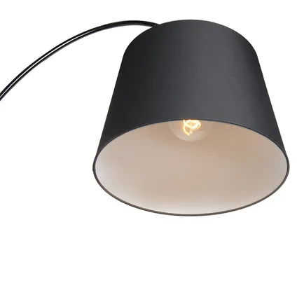 QAZQA Moderne vloerlamp met zwarte kap - Bend 6
