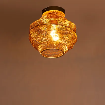QAZQA Plafonnier oriental doré 25 cm - Vadi 8
