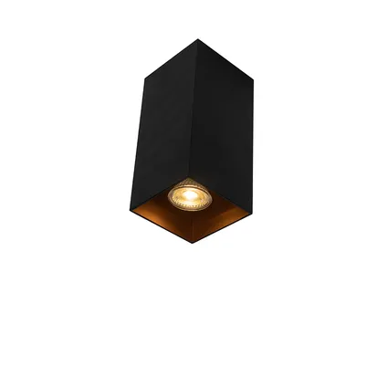 QAZQA Design wandlamp zwart met goud vierkant - Sab 6