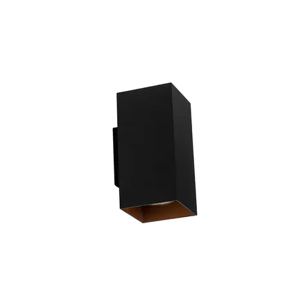 QAZQA Applique design noir avec carré d'or - Sab 10