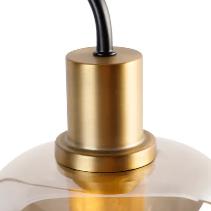 QAZQA Design tafellamp zwart met goud en smoke glas - Zuzanna 3