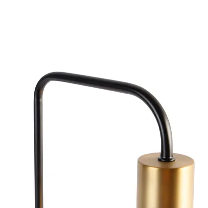 QAZQA Design tafellamp zwart met goud en smoke glas - Zuzanna 5