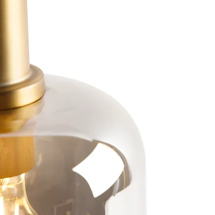 QAZQA Design tafellamp zwart met goud en smoke glas - Zuzanna 6
