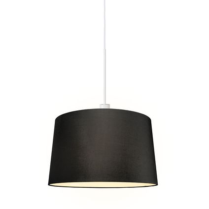 QAZQA Moderne hanglamp wit met kap 45 cm zwart - Combi 1