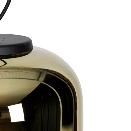 QAZQA Suspension design noire avec verre doré 2 lumières - Bliss 3