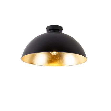 QAZQA Plafondlamp zwart met goud 42 cm verstelbaar - Magnax