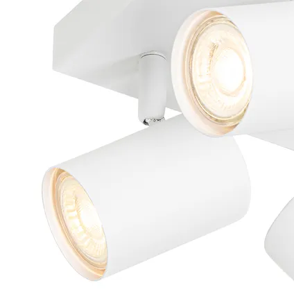 QAZQA Moderne plafondlamp wit 4-lichts verstelbaar vierkant - Jeana 2