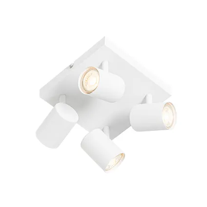 QAZQA Moderne plafondlamp wit 4-lichts verstelbaar vierkant - Jeana 7