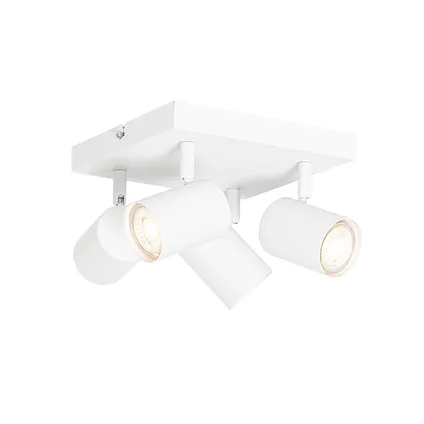 QAZQA Moderne plafondlamp wit 4-lichts verstelbaar vierkant - Jeana 8