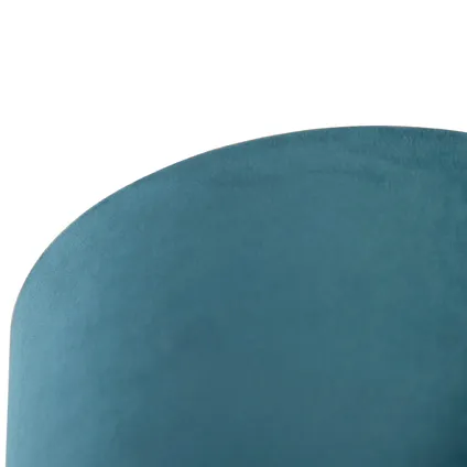 QAZQA Plafondlamp met velours kap blauw met goud 25 cm - Combi zwart 2