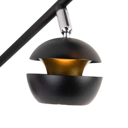 QAZQA Moderne spot 4-lichts zwart met gouden binnenkant - Buell Deluxe 2