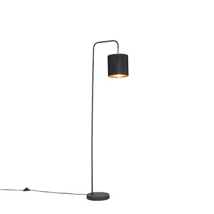 QAZQA Lampadaire intelligent noir avec source lumineuse WiFi A60 - Lofty