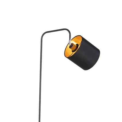 QAZQA Smart vloerlamp zwart incl. wifi A60 lichtbron - Lofty 5