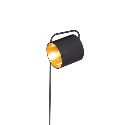 QAZQA Smart vloerlamp zwart incl. wifi A60 lichtbron - Lofty 8