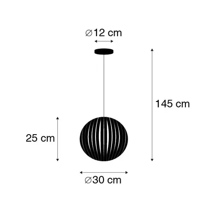QAZQA Moderne hanglamp zwart 30 cm - Zoë 4