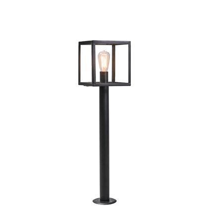 QAZQA Moderne buitenlamp paal zwart 100 cm - Rotterdam