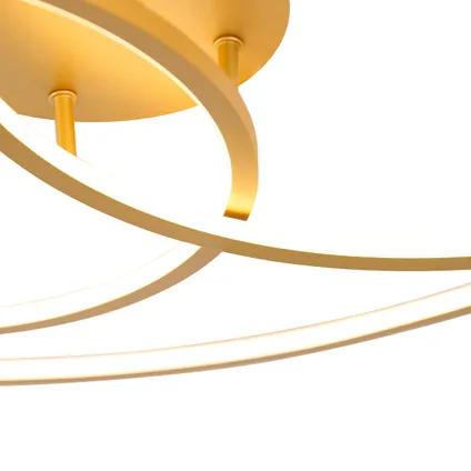 QAZQA Plafondlamp goud 78 cm incl. LED 3 staps dimbaar - Rowin 6