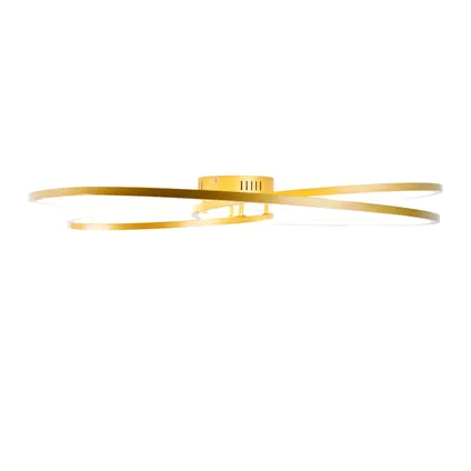 QAZQA Plafondlamp goud 78 cm incl. LED 3 staps dimbaar - Rowin 9
