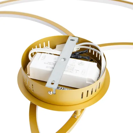 QAZQA Plafondlamp goud 78 cm incl. LED 3 staps dimbaar - Rowin 10