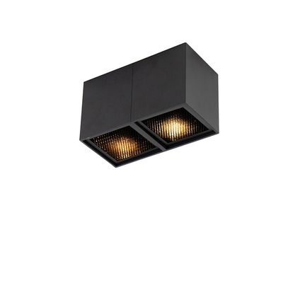 QAZQA Design spot zwart 2-lichts - Qubo Honey
