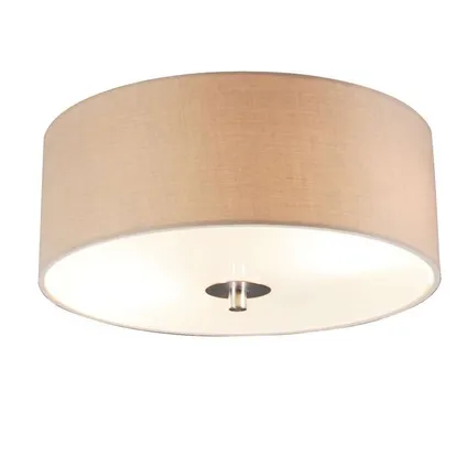 QAZQA Landelijke plafondlamp beige 30 cm - Drum