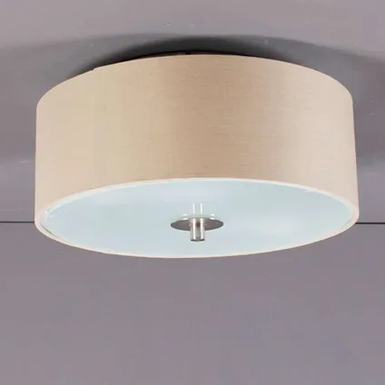 QAZQA Landelijke plafondlamp beige 30 cm - Drum 4