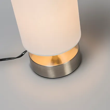 QAZQA Moderne tafellamp wit rond 12 cm dimbaar - Milo 2 5
