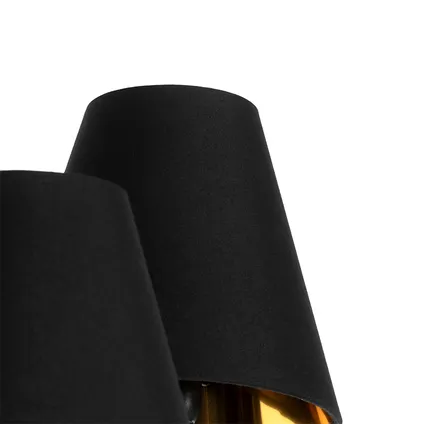 QAZQA Lampadaire design noir avec 5 lumières dorées - Melis 7