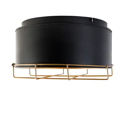 QAZQA Industriële plafondlamp zwart met goud 35 cm - Barril 7