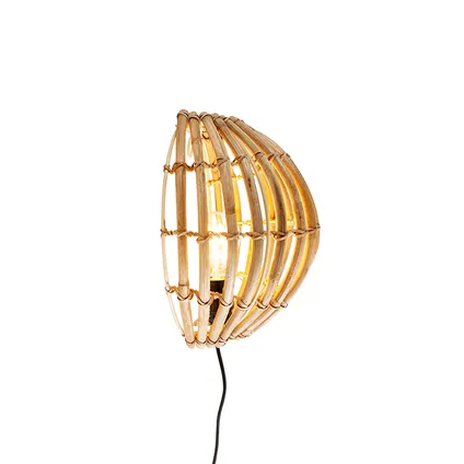 QAZQA Landelijke wandlamp bamboe - Canna 8