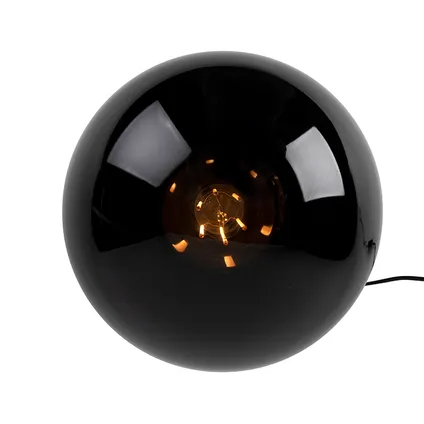 QAZQA Art deco tafellamp messing met zwart glas - Pallon 7
