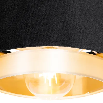 QAZQA Moderne plafondlamp zwart met goud - Elif 2