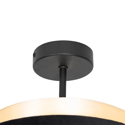 QAZQA Moderne plafondlamp zwart met goud - Elif 6