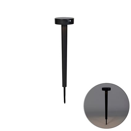 QAZQA Spot pin design noir avec LED et variateur IP55 solaire - Fiorina