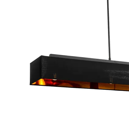 QAZQA Moderne hanglamp zwart met goud 90 cm 3-lichts - VT 1 2