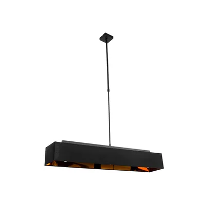 QAZQA Moderne hanglamp zwart met goud 90 cm 3-lichts - VT 1 10