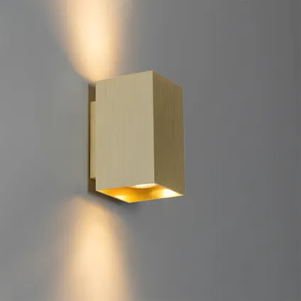 QAZQA Moderne wandlamp goud vierkant 2-lichts - Sandy 2