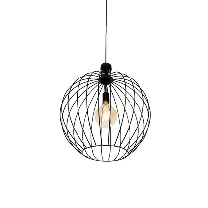 QAZQA Design hanglamp zwart 50 cm - Wire Dos 10