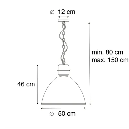 QAZQA Industriele hanglamp brons - Flynn 4