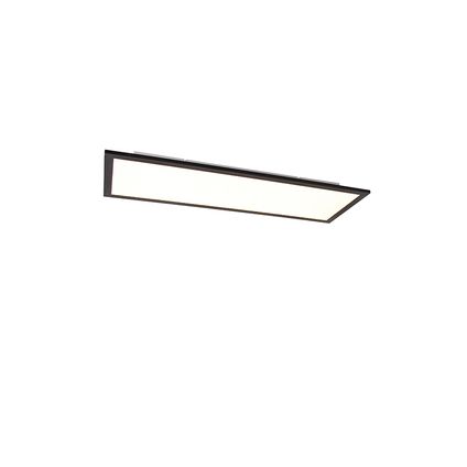 QAZQA Plafondlamp zwart 80 cm incl. LED met afstandsbediening - Liv