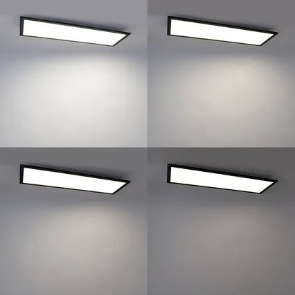 QAZQA Plafondlamp zwart 80 cm incl. LED met afstandsbediening - Liv 10