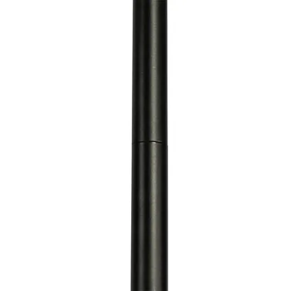 QAZQA Lampadaire Art Déco noir 3 lumières avec verre fumé - Vidro 8