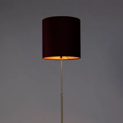 QAZQA Vloerlamp goud/messing met velours kap rood 40/40 cm - Parte 10