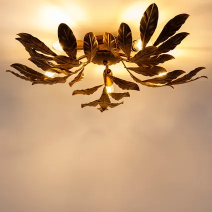 QAZQA Vintage plafondlamp antiek goud 5-lichts - Linden 10